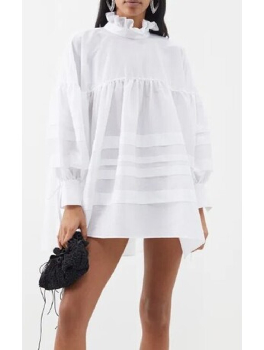 Cecilie Bahnsen Alberte Ruffled-Collar Mini Babydoll Dress - NWOT